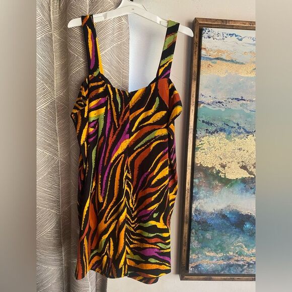 Dundas x Revolve Mini Dress Carmen Black Zebra Sz Small - Picture 5 of 14